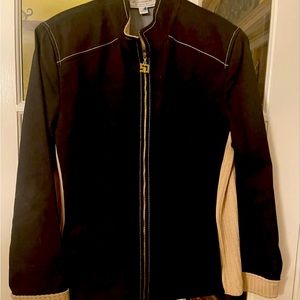 St. John Marie Gray zip up jacket( blue dot on tag)